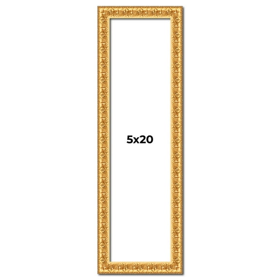 5x20 In Frame Gold Real Wood Picture Frame Width 1 inches | Interior Frame Depth 0.5 inches |