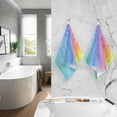 thumbnail image 7 of GZHJMY Romantic Rainbow Tie Dye Cotton Towels Set 2 Pcs Absorbent Hand Towel Face Towels Kitchen Towels Bath Towels for Bathroom Laundry Room Kitchen 16 x 28 Inches, 7 of 7