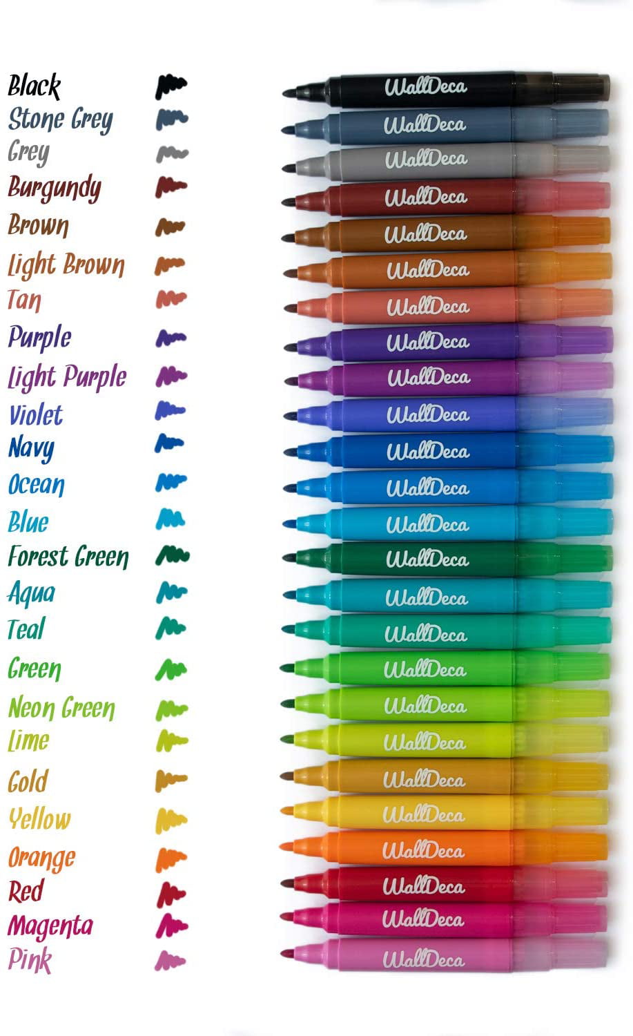 WallDeca Dry-Erase Thick Fine Line Markers, 13 Assorted Colors, Non-Toxic  Art Tools for Kids, 13 Pack - Foods Co.