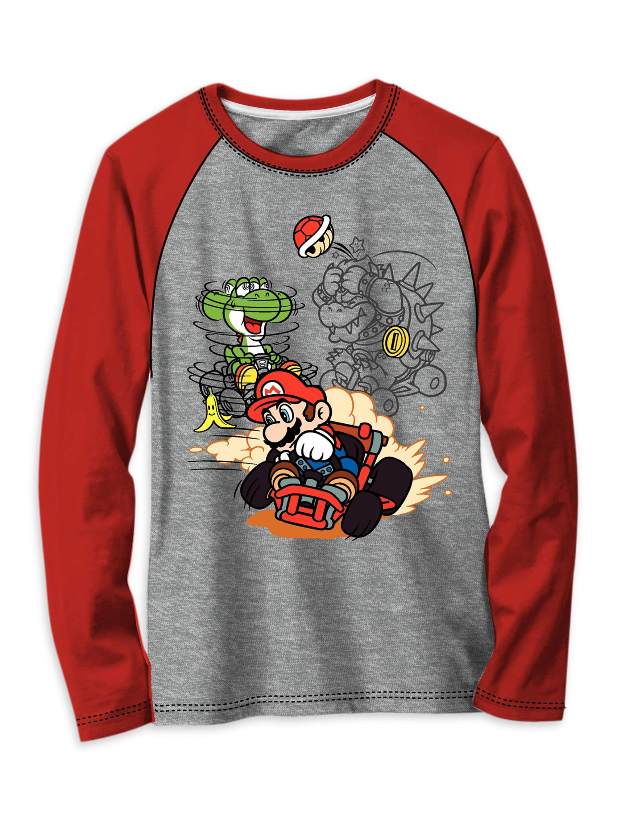 BOYS SIZE XLARGE 16 SUPER MARIO RED CHARACTERS LONG SLEEVE TSHIRT NEW #15754 