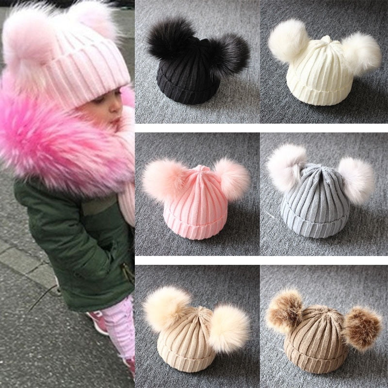 Baby Toddler Kids Boy Girl Winter Warm Knitted Crochet Beanie Hat Cap Scarf Sets