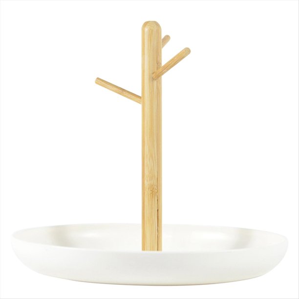 Bandeja para Llaves para Mesa de Entrada, Organizador de Bandeja con Estante de Madera de 3 Niveles para Llaves, Pulseras, Relojes, Joyas, TeléFono A