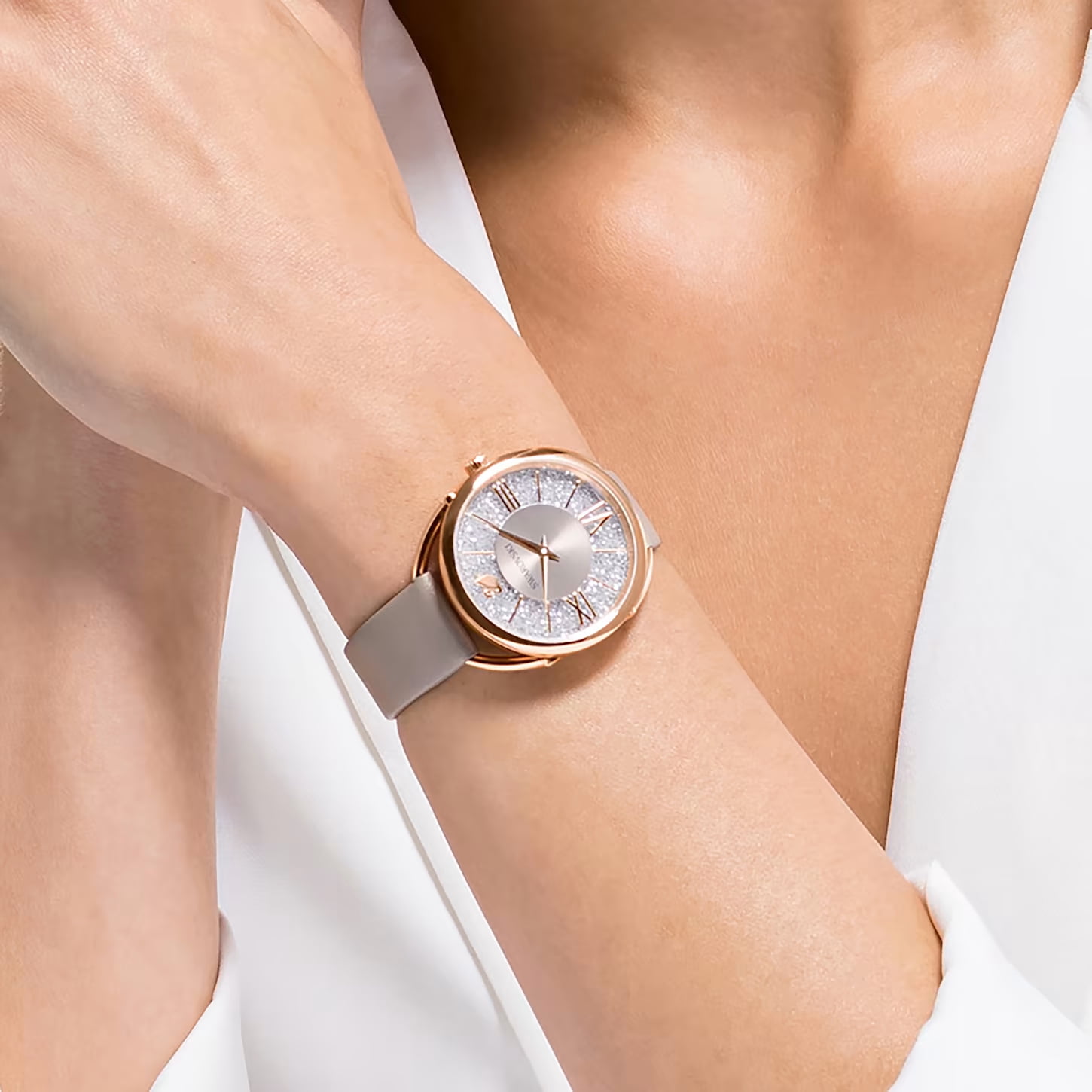 Swarovski Crystalline Glam Leather Watch 5452455 - Walmart.com