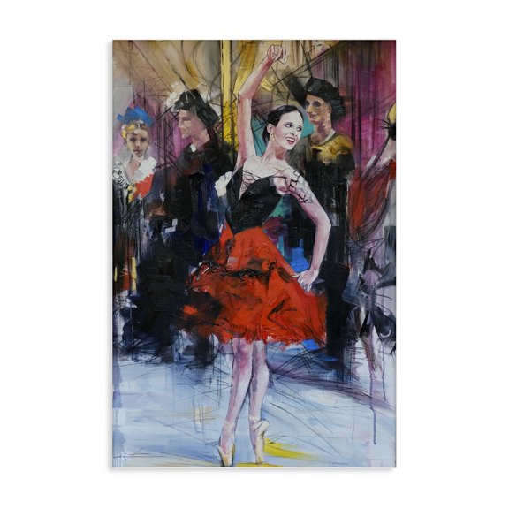 Stupell Industries Eclectic Abstract Ballerina Bold Collage Canvas Art, 16 x 24, by Lucille Lee