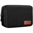 thumbnail image 1 of Electronics Accessories Case, 6.5" Polyester Carrying Travel Electronics Accessories Organizer Universal Cable Management Hard Drive Bag for Power Cord, USB, Charger, AC Adapter - Black, 1 of 8