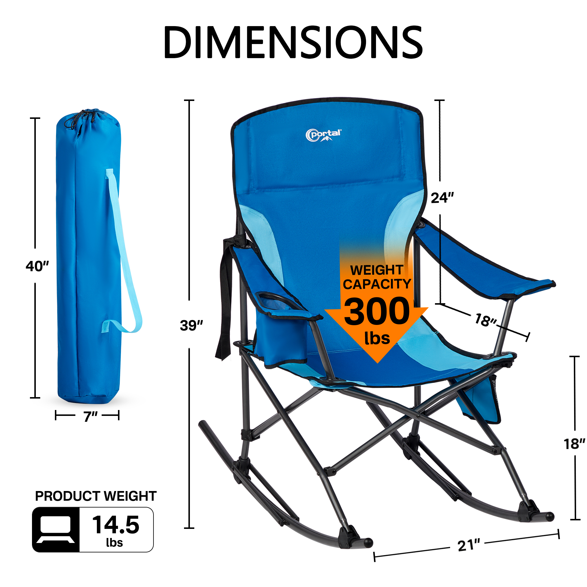 Portal Rocking Camping Chair - 300 lb Capacity photo 2