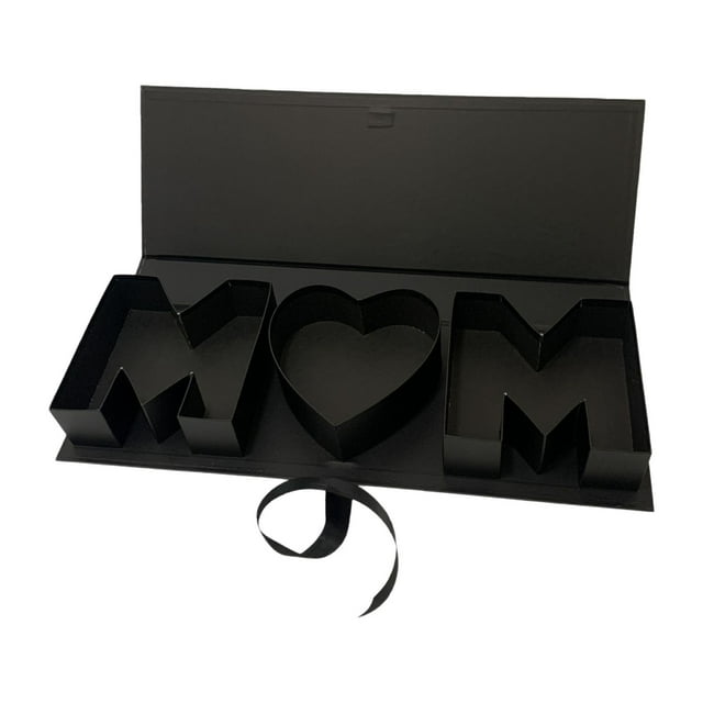 Caja de flores vacía con forma de carta para mamá, arreglo floral, jabón eterno para el Día de la Madre Negro