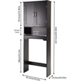 thumbnail image 5 of HOMEFORT Wood Over The Toilet Storage Cabinet, Freestanding Bathroom Spacesaver, Above Toilet Bathroom Shelf Organizer with Double Wood Doors and Adjustable Shelf, Espresso, 5 of 5
