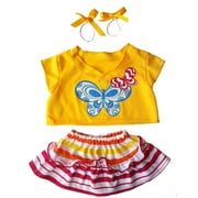 Butterfly Two-Piece Outfit Teddy Bear Clothes Fits Most 14" - 18" Build-a-bear and Make Your Own Stuffed Animals