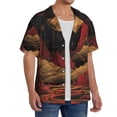 thumbnail image 2 of Honeii Lunar Mountains Golden Rivers for Men's Short-Sleeved Button-Up Collared Shirt Featuring A Pocket, Perfect for Beach Vacations, And Travel Adventures.-X-Large, 2 of 5
