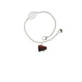 thumbnail image 2 of Delight Jewelry Silvertone Small Maroon Megaphone - Silvertone Leaf Delicate Bracelet, 6.25+1.75", 2 of 4