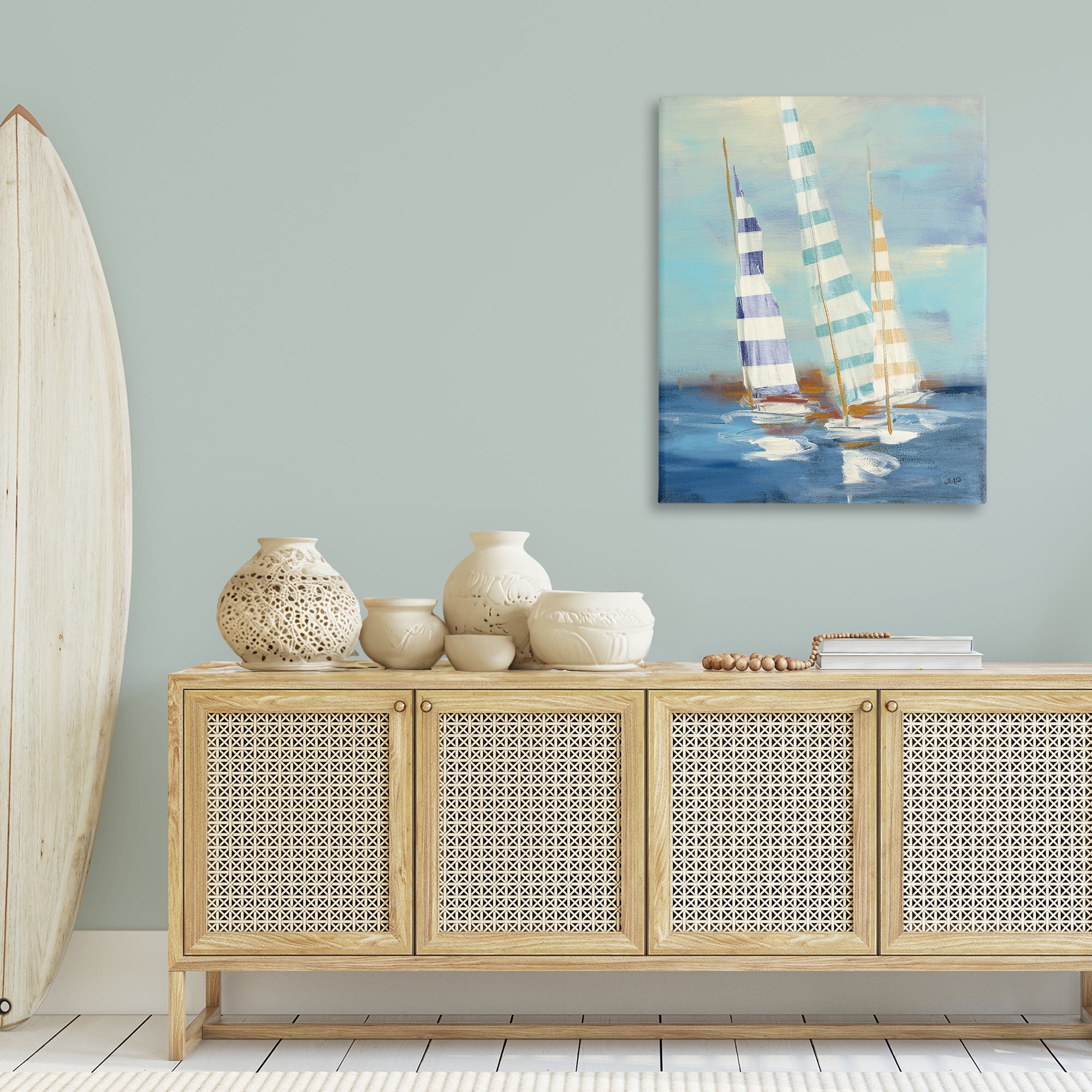 Stupell Industries Summer Regatta Boats Transportation Painting Gallery Wrapped Canvas Art Print Wall Art, 30 x 40