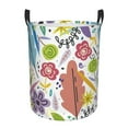 thumbnail image 1 of ZICANCN Colorful Art Floral Illustrations Laundry Basket Organizer, Dirty Clothes Hamper for Bathroom Bedroom Laundry Room, Small Size, 1 of 7