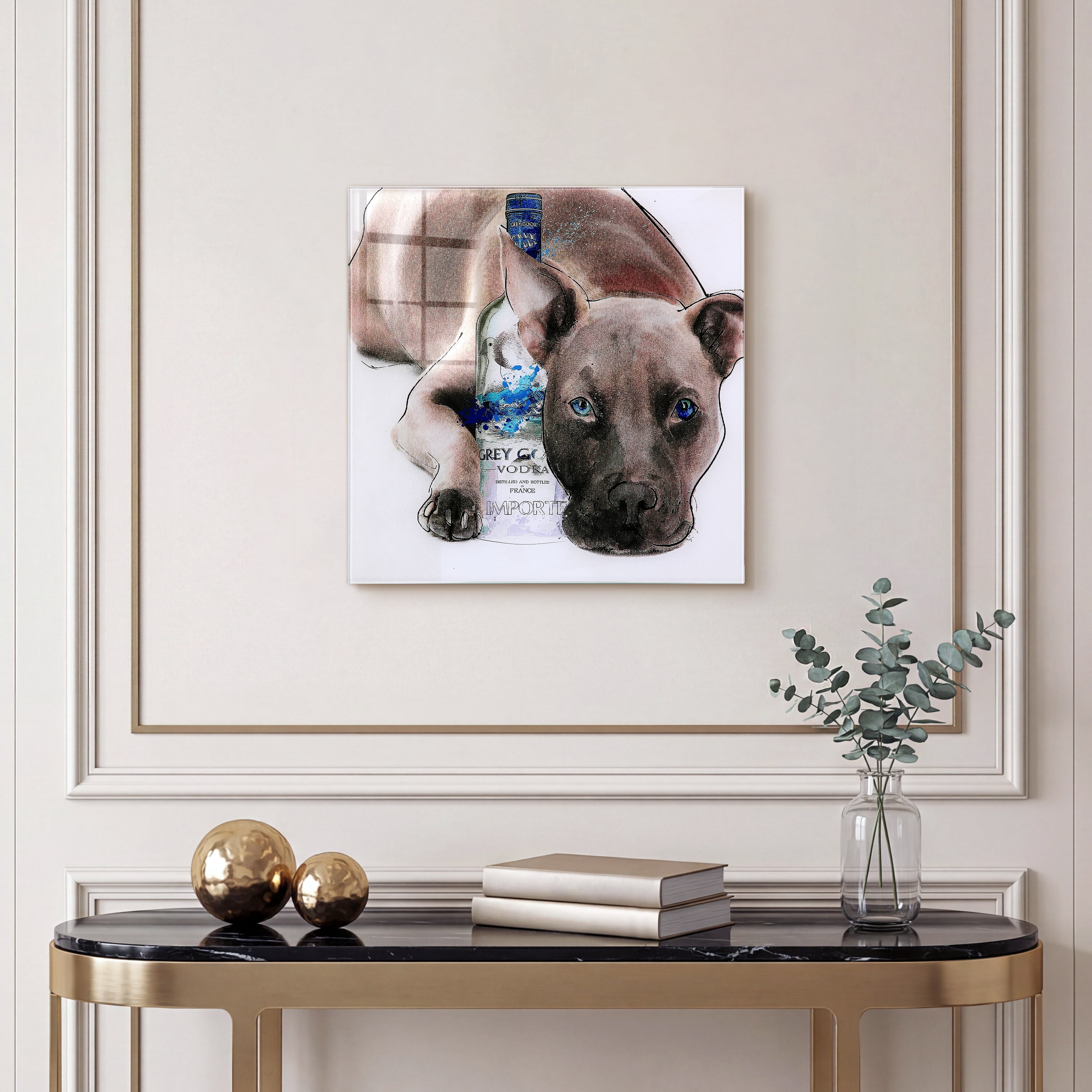 Empire Art Direct I Like What I Like Frameless Free Floating Tempered Glass Panel Graphic Dog Wall Art, 20" x 20", Ready to Hang