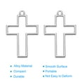 thumbnail image 4 of Uxcell Cross Shape Alloy Open Back Bezel Pendants DIY Hollow Resin Frame, Silver Tone 20 Pack, 4 of 5