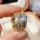 thumbnail image 3 of Luxurious 18k Gold Plated Zircon Ring Set - Perfect for Engagement & Wedding Jewelry for Women, 3 of 4