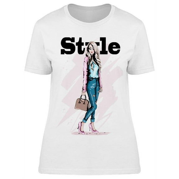 Style Woman Posing T-Shirt Women -Image by Shutterstock, Female Medium