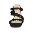 thumbnail image 6 of BLISSFUL STEP Square Toe Braided Block Heels Sandals for Women Black (Size 8.5), 6 of 6