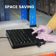Perixx PERIBOARD-526 US, Wired Mini USB Keyboard with Trackball - X Type Scissor Keys - 11.18x7.17x1.1 Inches - Build-in 2 USB Hubs - US English