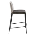 thumbnail image 3 of Set of Two Gray Faux Leather and Fabric Counter Stools, 3 of 5