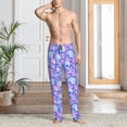 thumbnail image 2 of Logiee Blue Skull Daisy Print Pajama Pants for Men,Men’s Pajama Bottoms,Mens PJ Pants with Pockets & Button Fly-Small, 2 of 6