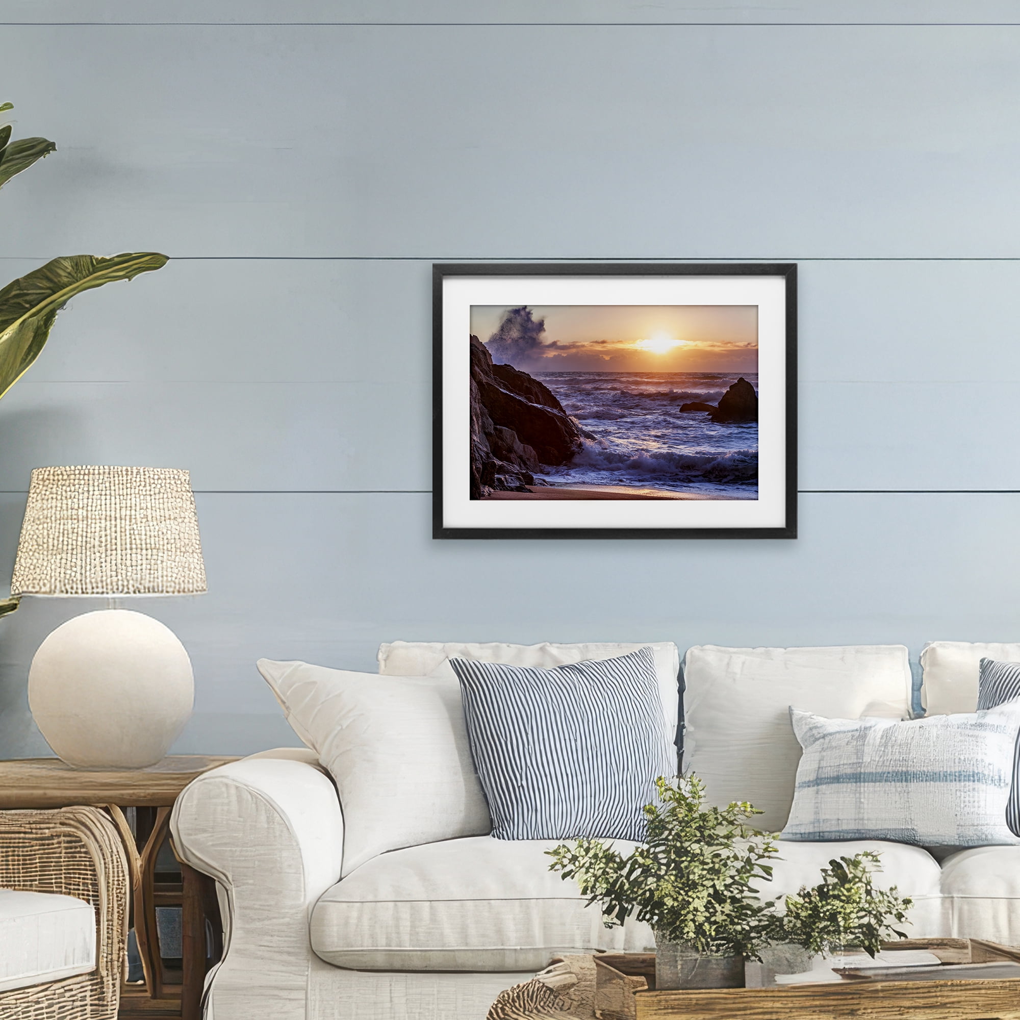 Stupell Industries Siren Song Rocky Shore Black Framed Print Under Glass, design by Shelley Carlisle