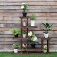 thumbnail image 4 of Costway Wooden Plant Flower Display Stand 6 Wood Shelf Storage Rack Garden, 4 of 9