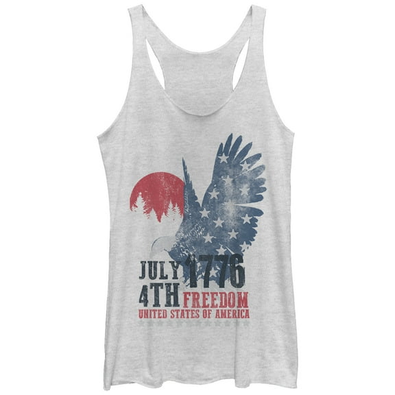 Women's Lost Gods Fourth of July  177Freedom  Racerback Tank Top White Heather Large