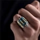 thumbnail image 4 of Turquesa Seis Carácter Mantra Nueve Eyed Dzi Bead Anillo Estilo Tibetano Seis Carácter Mantra Bead Transferencia Anillo Giratorio Feng Shui Buena Suerte Meditación Anillo para Hombres Mujeres, 4 of 8