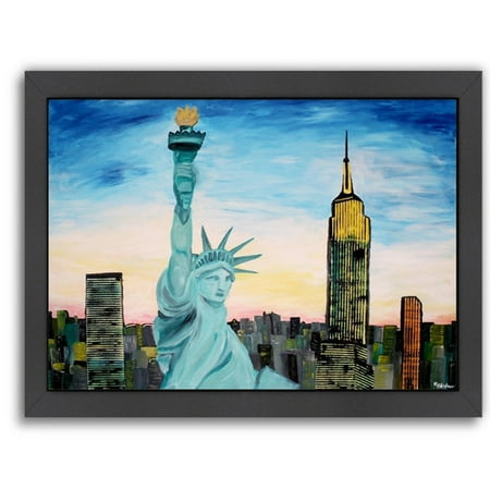 Americanflat 'Statue of Liberty with View of New York' by M Bleichner Framed Original Painting Americanflat 'Statue of Liberty with View of New York' by M Bleichner Framed Original Painting