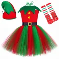 thumbnail image 4 of Disfraz de elfo navideño para niños, vestido de princesa con tutú elegante, ropa navideña para niñas pequeñas, traje de fiesta de Navidad para bebés, regalo, 4 of 5
