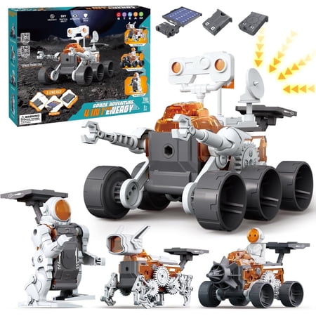 FAGINEY 4-in-1 Building Science STEM Kits Solar Robot Toys for Kids Ages 8-14+ STEM Projects DIY Space Toys Birthday Gifts for Boys Girls Ages 8-16 Teens