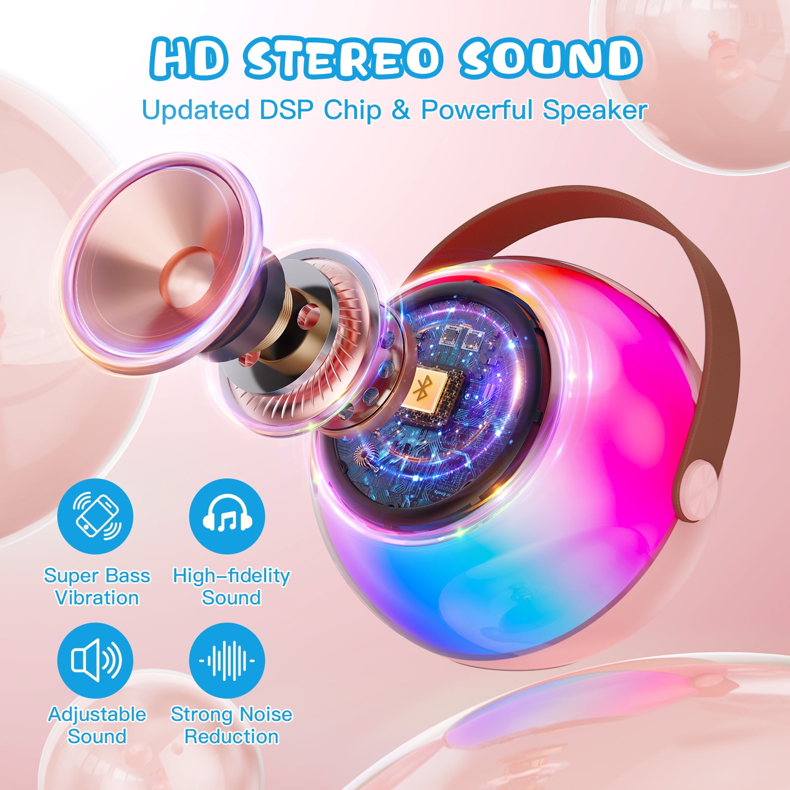 FanFun Mini Karaoke Machine for Kids, Portable Singing Machine with Microphone, Bluetooth Karaoke Speaker on Sale for Adult, Best Gift for Christmas, D25