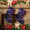 thumbnail image 6 of Picia Glowing Chameleon Fantasy Art Pattern Christmas Stockings, 18 Inches Knit Christmas Stockings, Stockings Christmas Cable Knitted Xmas Hanging Stockings, 6 of 8