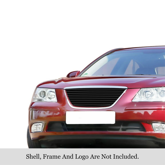 2009-2010 Hyundai Sonata Stainless Steel Black Powder Coated Finish 8X6 Horizontal Billet Black Stainless Steel Billet Grille