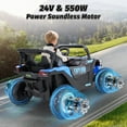 thumbnail image 3 of 24V Kids Ride On Car UTV,Remote Control Ride on Toys  Electric Car for for Ages 3-8,LED Lights, Spring Suspension, 3 Speeds, Music, Blue, 3 of 8