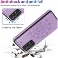 thumbnail image 5 of case for  Samsung Galaxy A52 Case Wallet with Card Holder, Embossed Mandala Pattern Flower Premium PU Leather Double Magnetic Buttons Flip Shockproof Protective Cover for Samsung Galaxy A52 Purple-SKM, 5 of 15