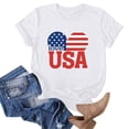 thumbnail image 6 of Htigea Patriotic Shirts for Women Fourth of July Cotton Short Sleeve Top USA Flag Graphic Tees Star Striped 250th Anniversary T-Shirts ZD White T-Shirts XL, 6 of 7