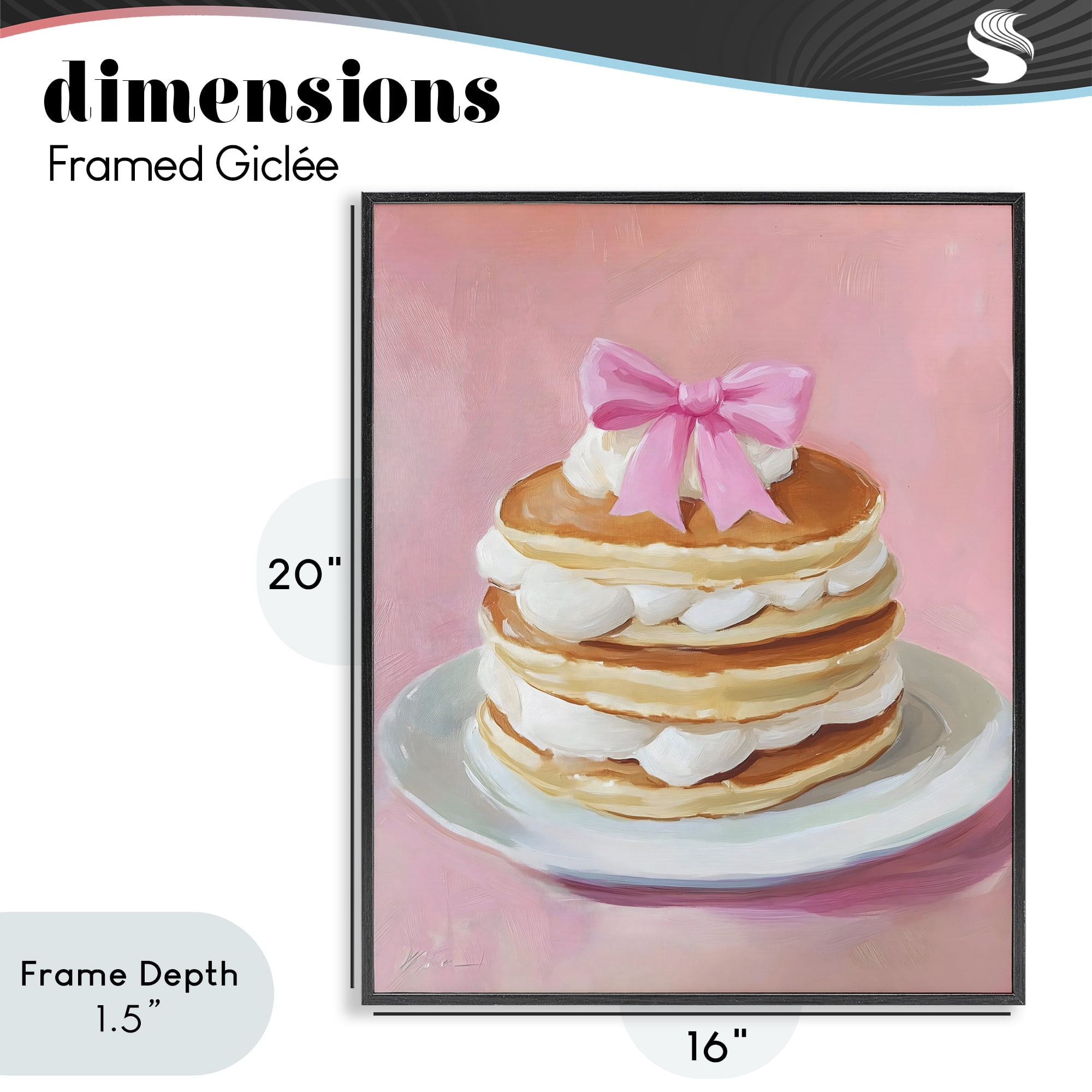Stupell Industries Coquette Pancakes with Whipped Cream Black Framed Giclee Art, design by The Prints Vibe