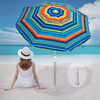AMMSUN Beach Umbrella 6.5ft Umbrella with Sand Anchor & Tilt Aluminum Pole, UV 50+ Portable Beach Umbrella with Carry Bag for Beach Patio Garden Outdoor - Yellow Stripe