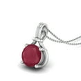thumbnail image 2 of Collier Pendentif Solitaire pour Femme en Argent Sterling 925 Rempli de Verre Rubis Rond de 6 mm, 2 of 3