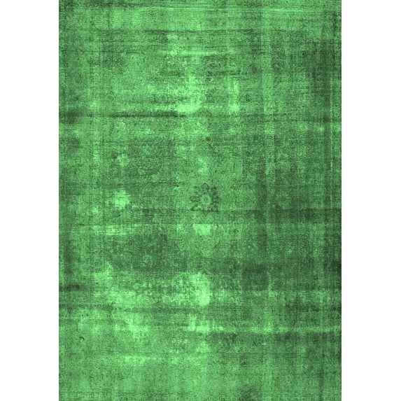 Ahgly Company Indoor Rectangle Persian Emerald Green Traditional Area Rugs, 8' x 10'