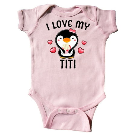 

Inktastic I Love My Titi with Cute Penguin and Hearts Gift Baby Girl Bodysuit