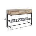 thumbnail image 5 of Ley 47 Inch Wood Sideboard Console Sofa Table, 3 Drawers, Industrial, Oak, 5 of 5