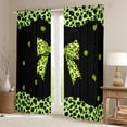 thumbnail image 2 of Castle Fairy Child Teens Adults Cheetah Print Bow Knot Blackout Curtains Set of 2 (52x84 Each),Old Fashion Leopard Print Window Curtains,Black Green Curtains and Drapes,Ultra Soft Home Decor, 2 of 6