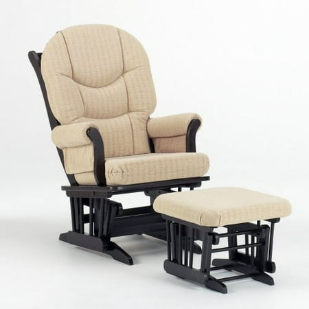 Dutailier Sleigh Glider - Espresso & Beige Pinwheels