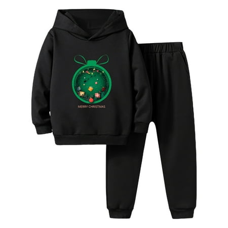 

Toddler Boys Outfits Long Sleeve Christmas Letter Print Shirt Tops Pants 2Pcs Child Kids Set Fall Winter Clothes for Boys Size 9-10T