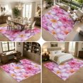 thumbnail image 5 of Area Rugs 5'x7', Pink Flowers Carpet Runner Indoor Outdoor Rugs Home Decor Aesthetic, Spring Botanical Blooms Floral Petal Non Slip Mats Washable Accent Rug for Living Room Bedroom, 5 of 8