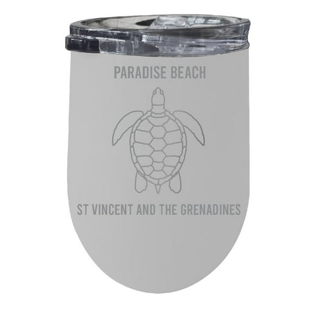 

Paradise Beach St Vincent And The Grenadines 12 oz White Laser Etched Insulated Wine Stainless Steel