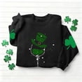 thumbnail image 4 of St Patricks Day Sweatshirt for Women Green Shamrock Printed Shirts Casual Long Sleeve Crew Neck Pullover Tops (XL, Black), 4 of 6